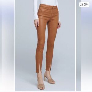 New L'Agence Jyothi High-rise Split-ankle Coated Cognac Size 26